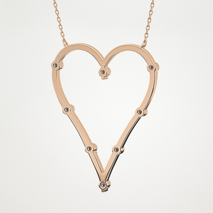 0.24 CT Moissanite Heart Necklace in 14K or 18K Solid Gold – DEF Color, VVS Clarity