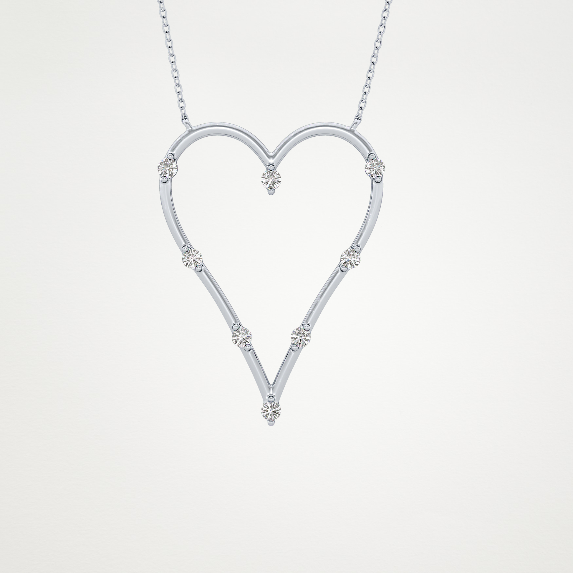 0.24 CT Moissanite Heart Necklace in 14K or 18K Solid Gold – DEF Color, VVS Clarity