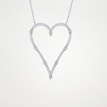0.24 CT Moissanite Heart Necklace in 14K or 18K Solid Gold – DEF Color, VVS Clarity