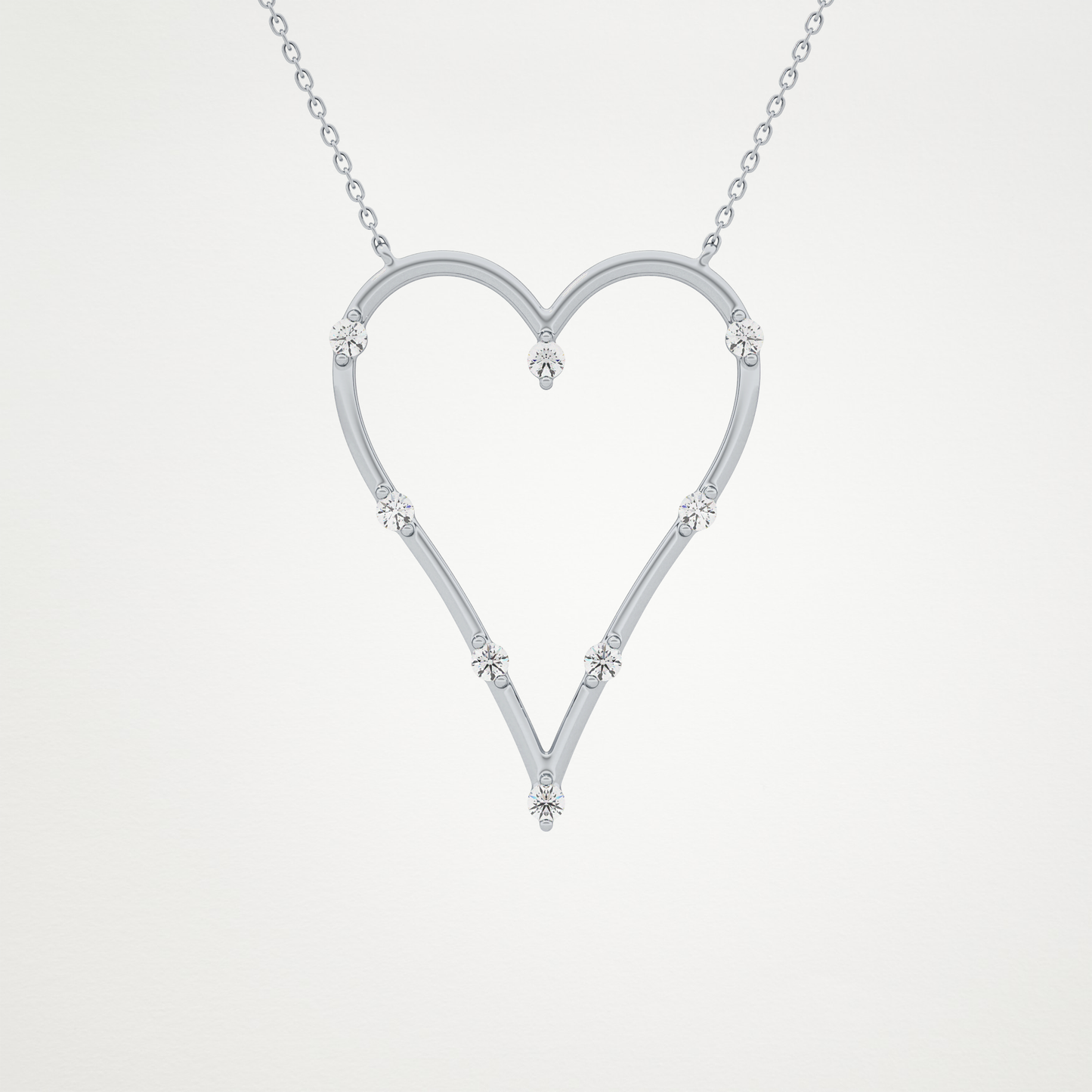 0.24 CT Moissanite Heart Necklace in 14K or 18K Solid Gold – DEF Color, VVS Clarity