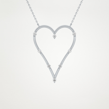 0.24 CT Moissanite Heart Necklace in 14K or 18K Solid Gold – DEF Color, VVS Clarity