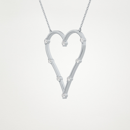0.24 CT Moissanite Heart Necklace in 14K or 18K Solid Gold – DEF Color, VVS Clarity