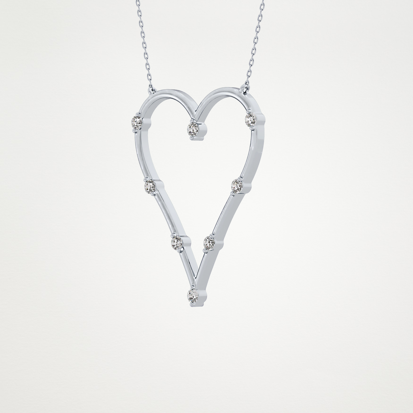 0.24 CT Moissanite Heart Necklace in 14K or 18K Solid Gold – DEF Color, VVS Clarity