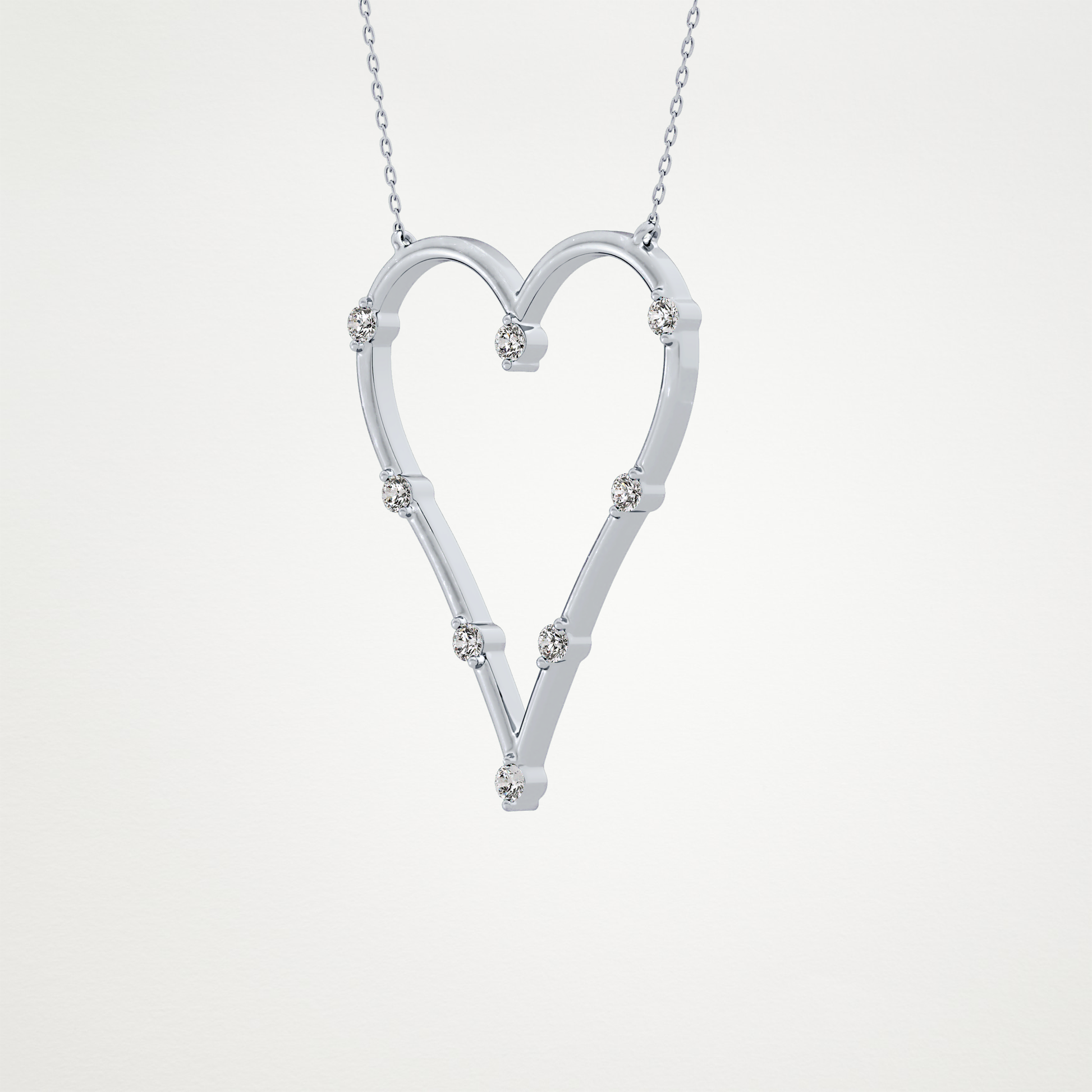 0.24 CT Moissanite Heart Necklace in 14K or 18K Solid Gold – DEF Color, VVS Clarity