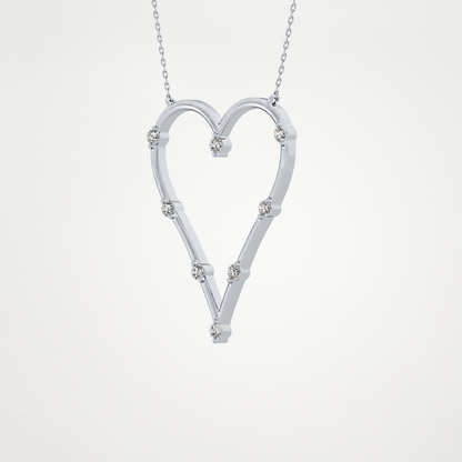 0.24 CT Moissanite Heart Necklace in 14K or 18K Solid Gold – DEF Color, VVS Clarity