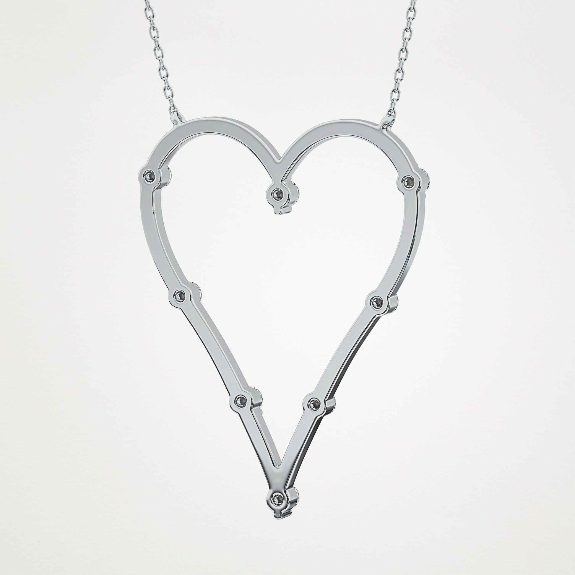 0.24 CT Moissanite Heart Necklace in 14K or 18K Solid Gold – DEF Color, VVS Clarity