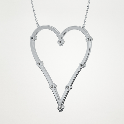 0.24 CT Moissanite Heart Necklace in 14K or 18K Solid Gold – DEF Color, VVS Clarity
