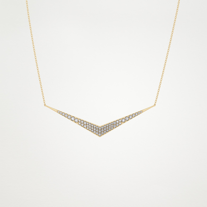 0.272 CT Moissanite V Elongated Shape Necklace in 14K or 18K Solid Gold – DEF Color, VVS Clarity