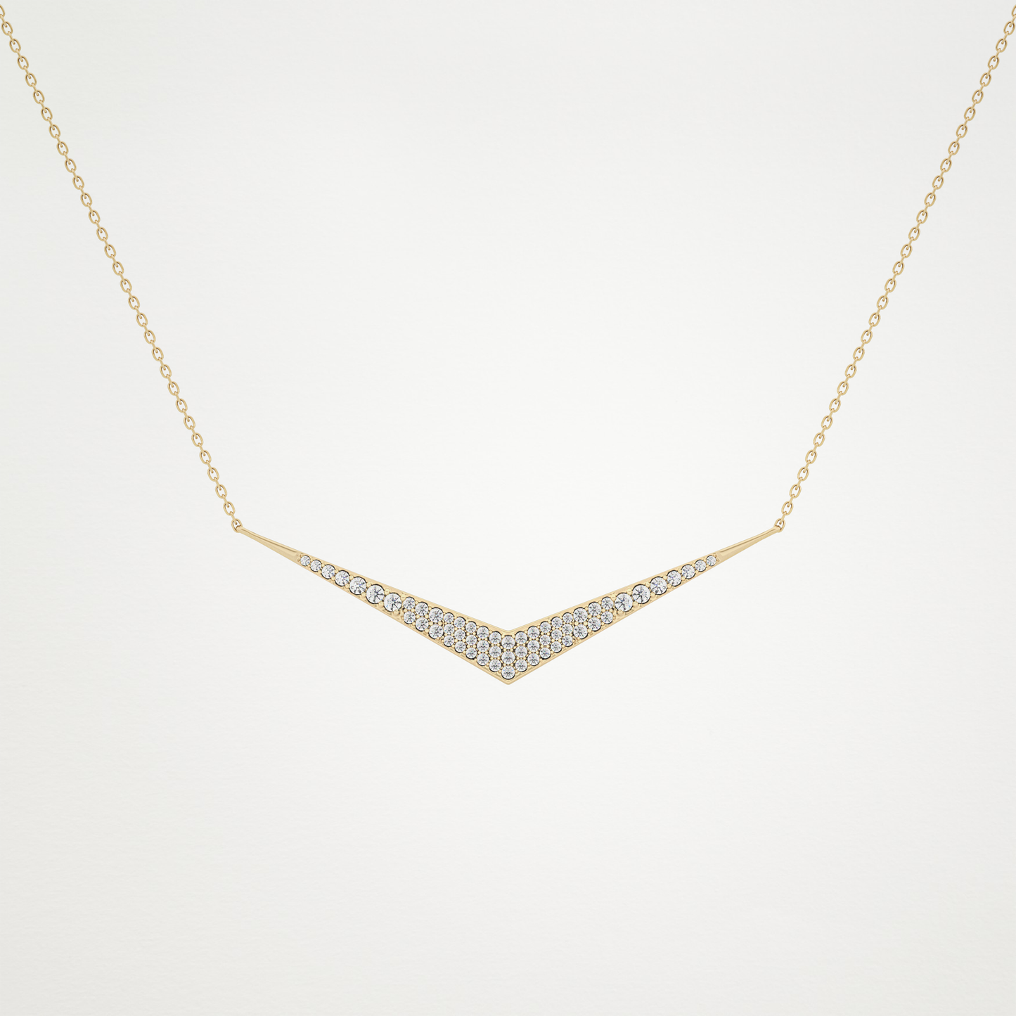0.272 CT Moissanite V Elongated Shape Necklace in 14K or 18K Solid Gold – DEF Color, VVS Clarity