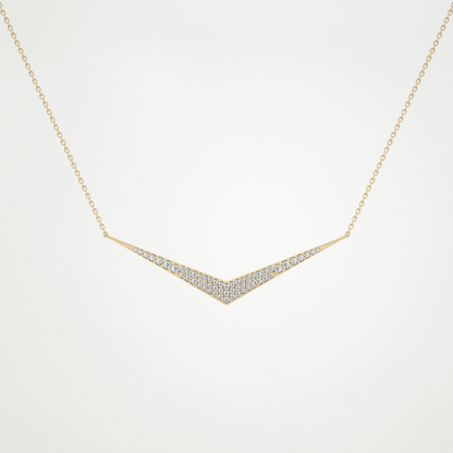 0.272 CT Moissanite V Elongated Shape Necklace in 14K or 18K Solid Gold – DEF Color, VVS Clarity