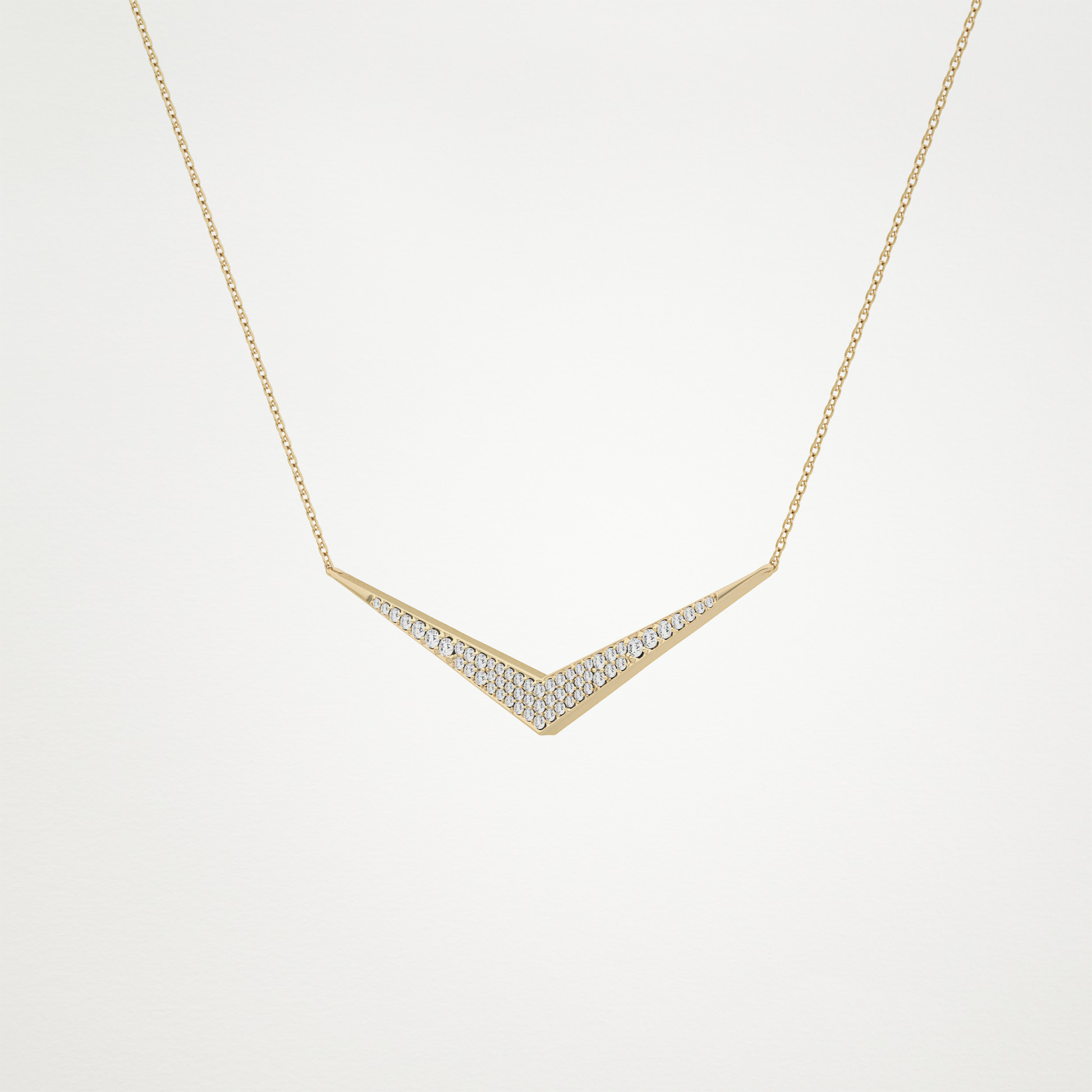 0.272 CT Moissanite V Elongated Shape Necklace in 14K or 18K Solid Gold – DEF Color, VVS Clarity