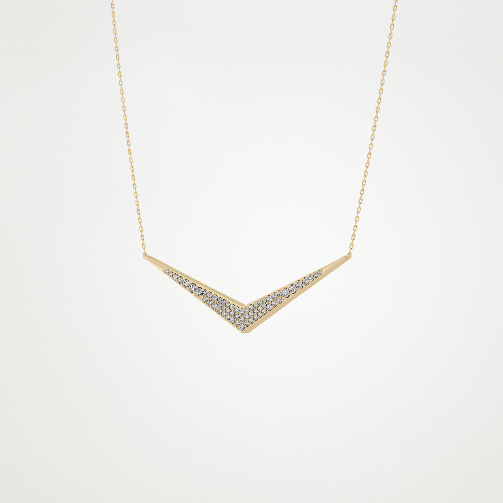 0.272 CT Moissanite V Elongated Shape Necklace in 14K or 18K Solid Gold – DEF Color, VVS Clarity