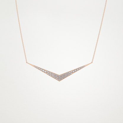 0.272 CT Moissanite V Elongated Shape Necklace in 14K or 18K Solid Gold – DEF Color, VVS Clarity