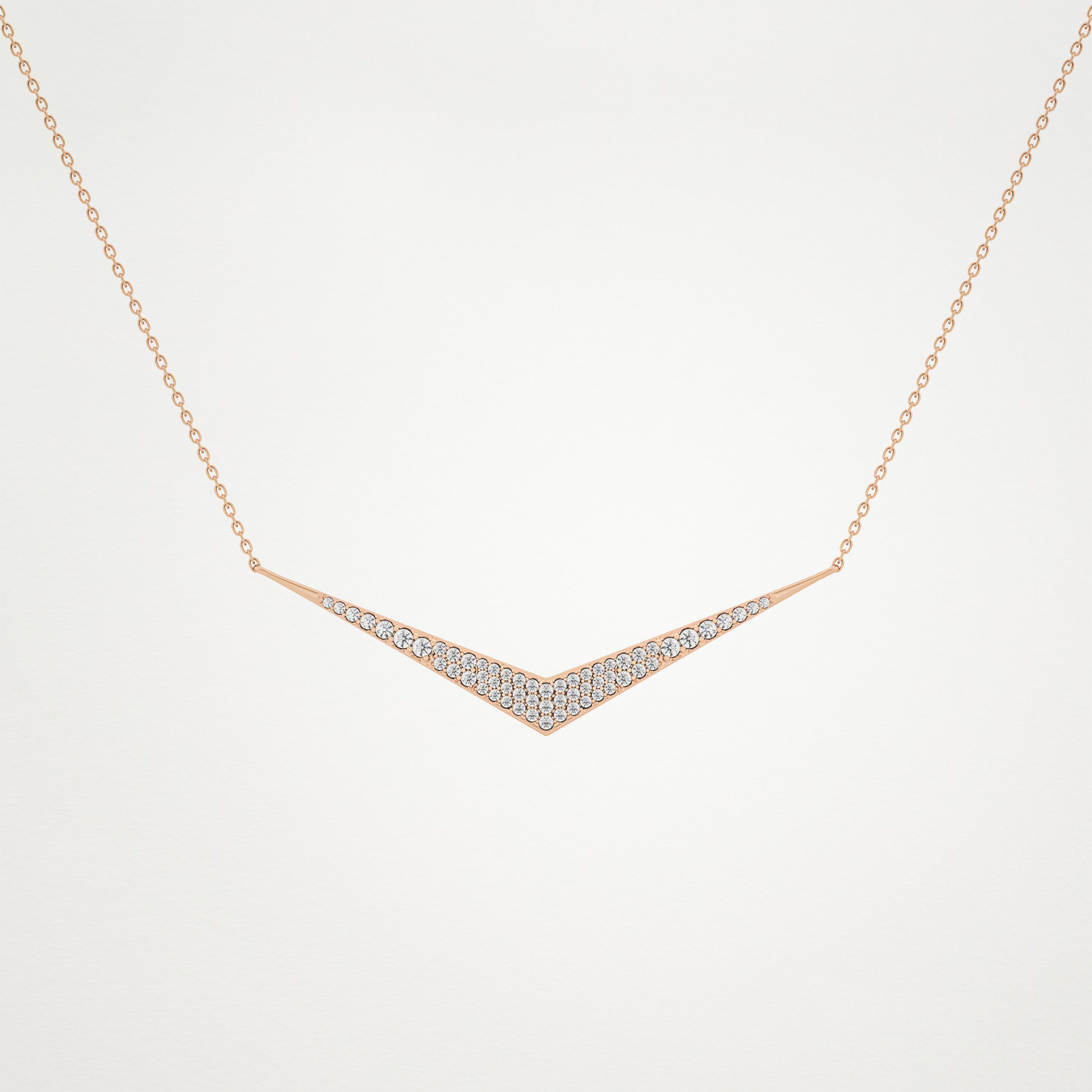 0.272 CT Moissanite V Elongated Shape Necklace in 14K or 18K Solid Gold – DEF Color, VVS Clarity