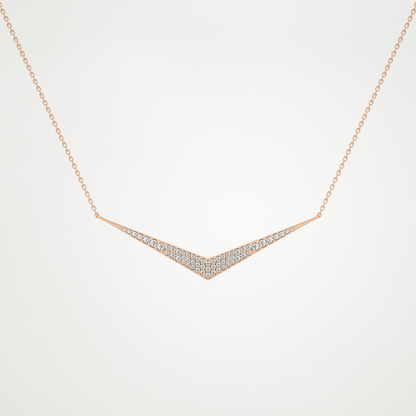 0.272 CT Moissanite V Elongated Shape Necklace in 14K or 18K Solid Gold – DEF Color, VVS Clarity
