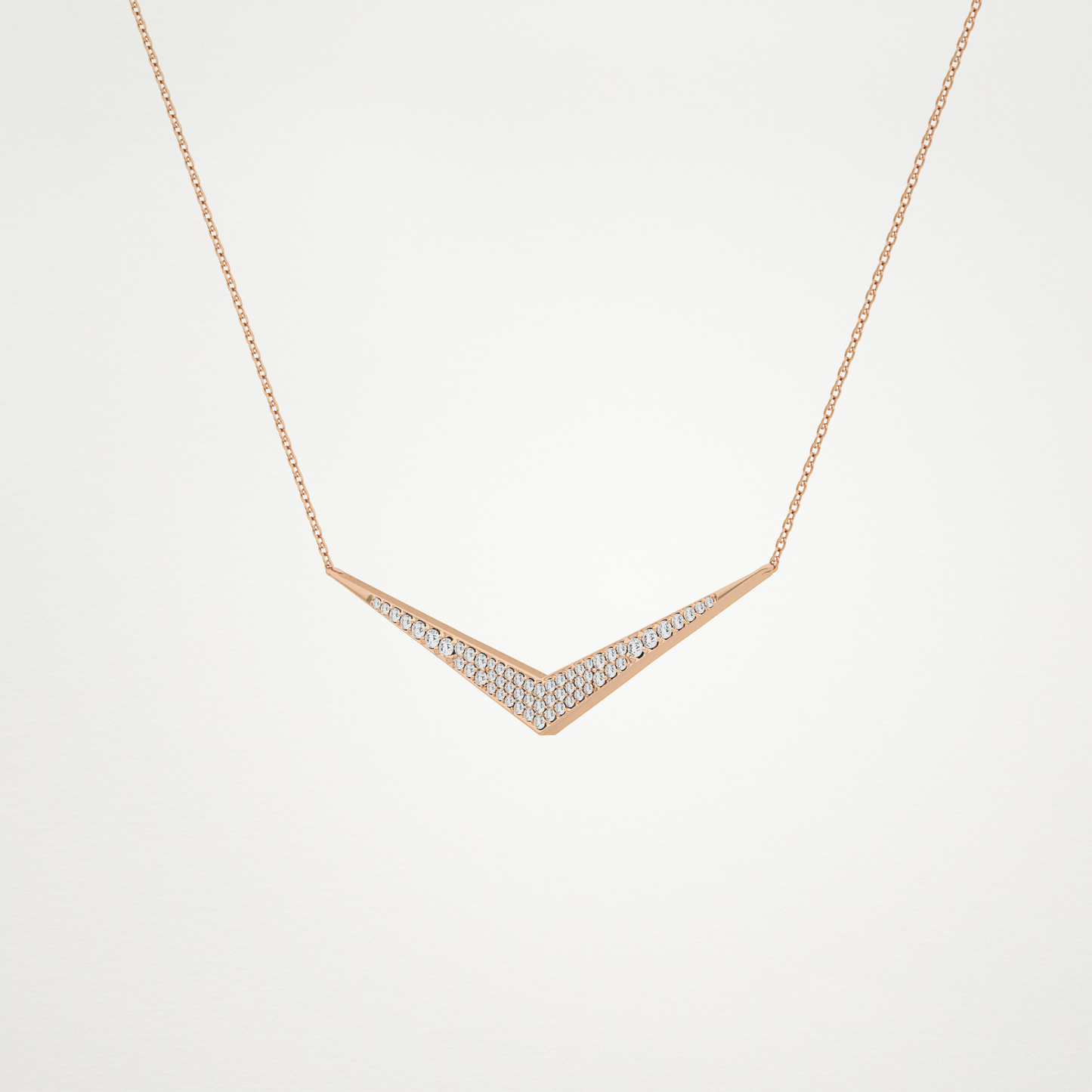 0.272 CT Moissanite V Elongated Shape Necklace in 14K or 18K Solid Gold – DEF Color, VVS Clarity