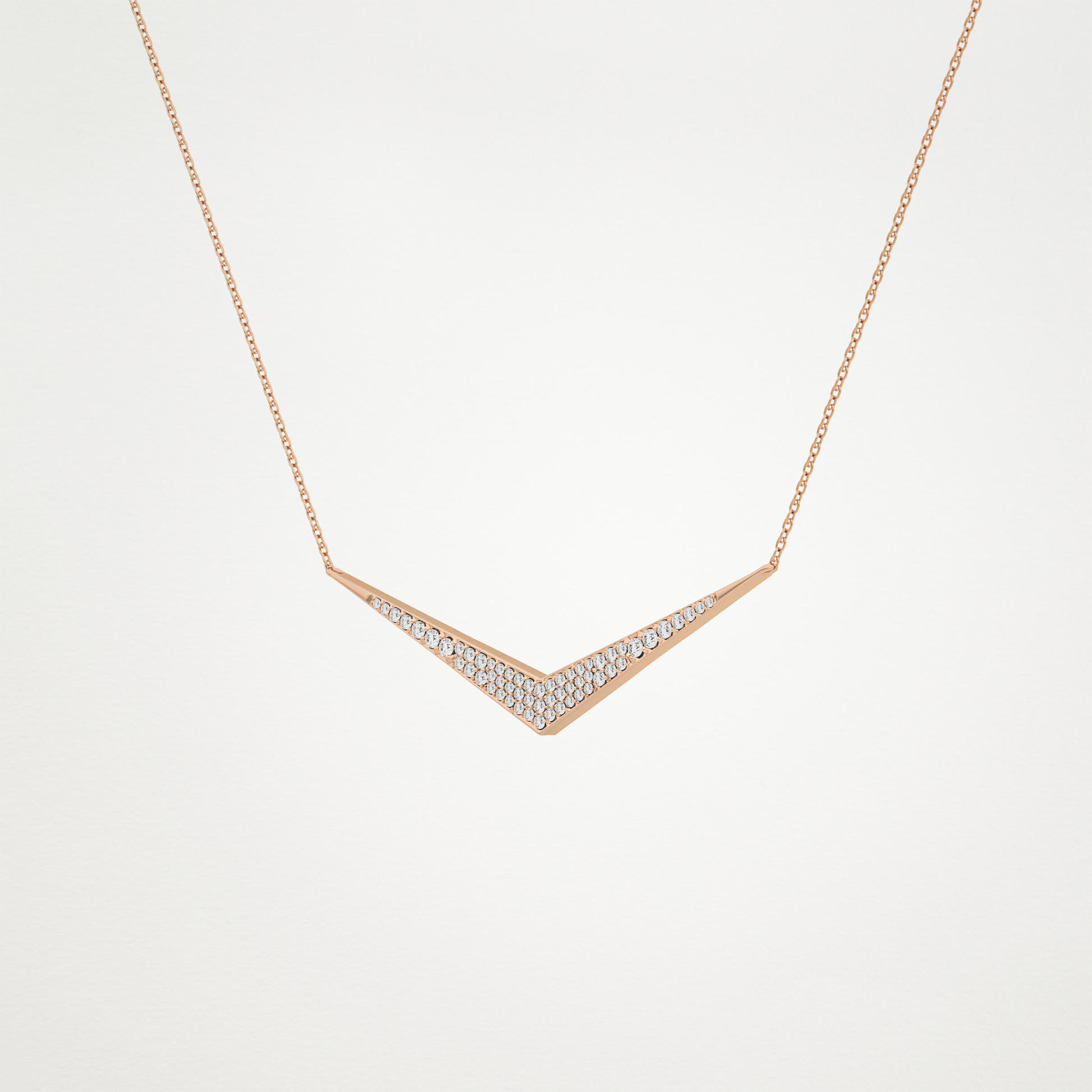 0.272 CT Moissanite V Elongated Shape Necklace in 14K or 18K Solid Gold – DEF Color, VVS Clarity