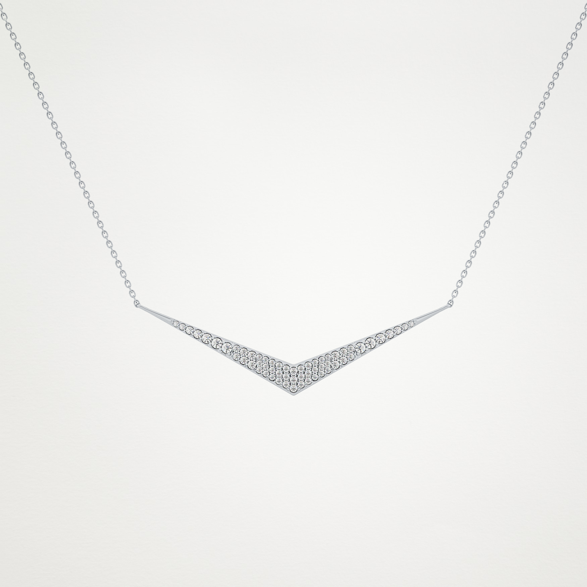 0.272 CT Moissanite V Elongated Shape Necklace in 14K or 18K Solid Gold – DEF Color, VVS Clarity