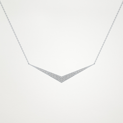0.272 CT Moissanite V Elongated Shape Necklace in 14K or 18K Solid Gold – DEF Color, VVS Clarity
