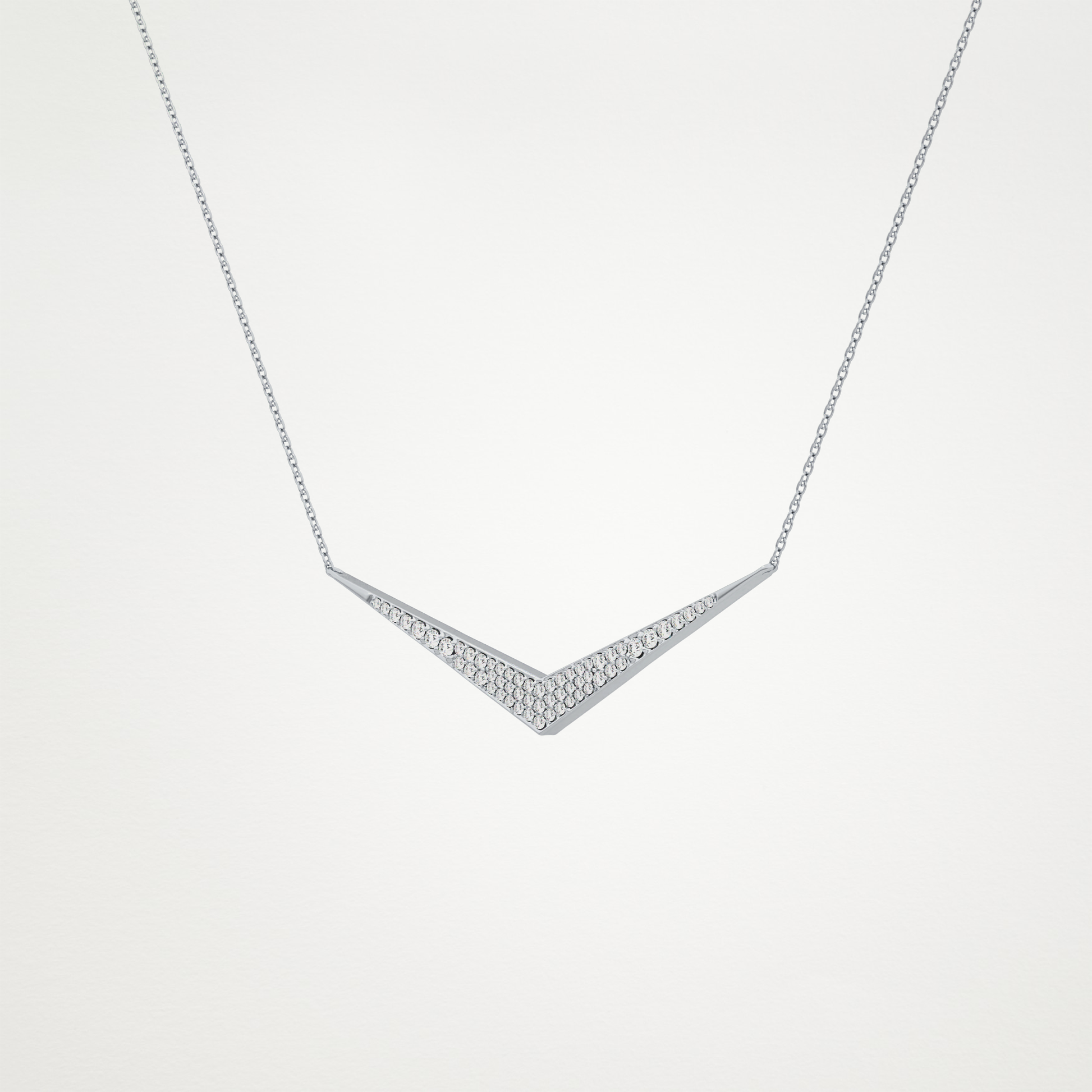 0.272 CT Moissanite V Elongated Shape Necklace in 14K or 18K Solid Gold – DEF Color, VVS Clarity