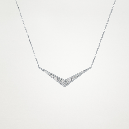 0.272 CT Moissanite V Elongated Shape Necklace in 14K or 18K Solid Gold – DEF Color, VVS Clarity