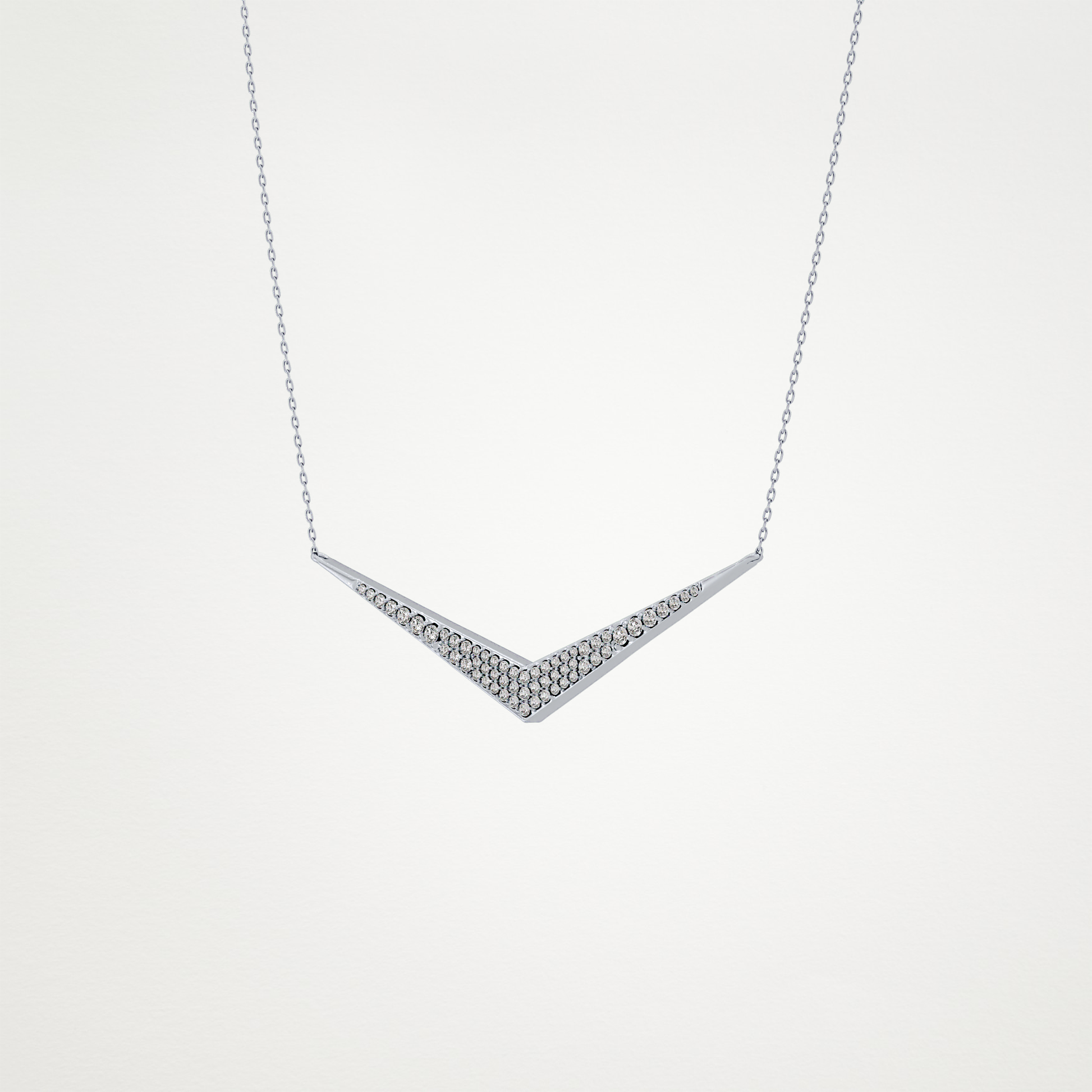 0.272 CT Moissanite V Elongated Shape Necklace in 14K or 18K Solid Gold – DEF Color, VVS Clarity