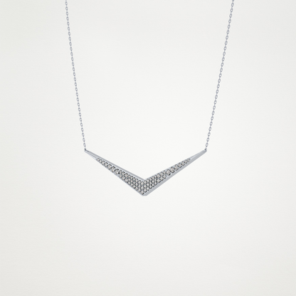 0.272 CT Moissanite V Elongated Shape Necklace in 14K or 18K Solid Gold – DEF Color, VVS Clarity