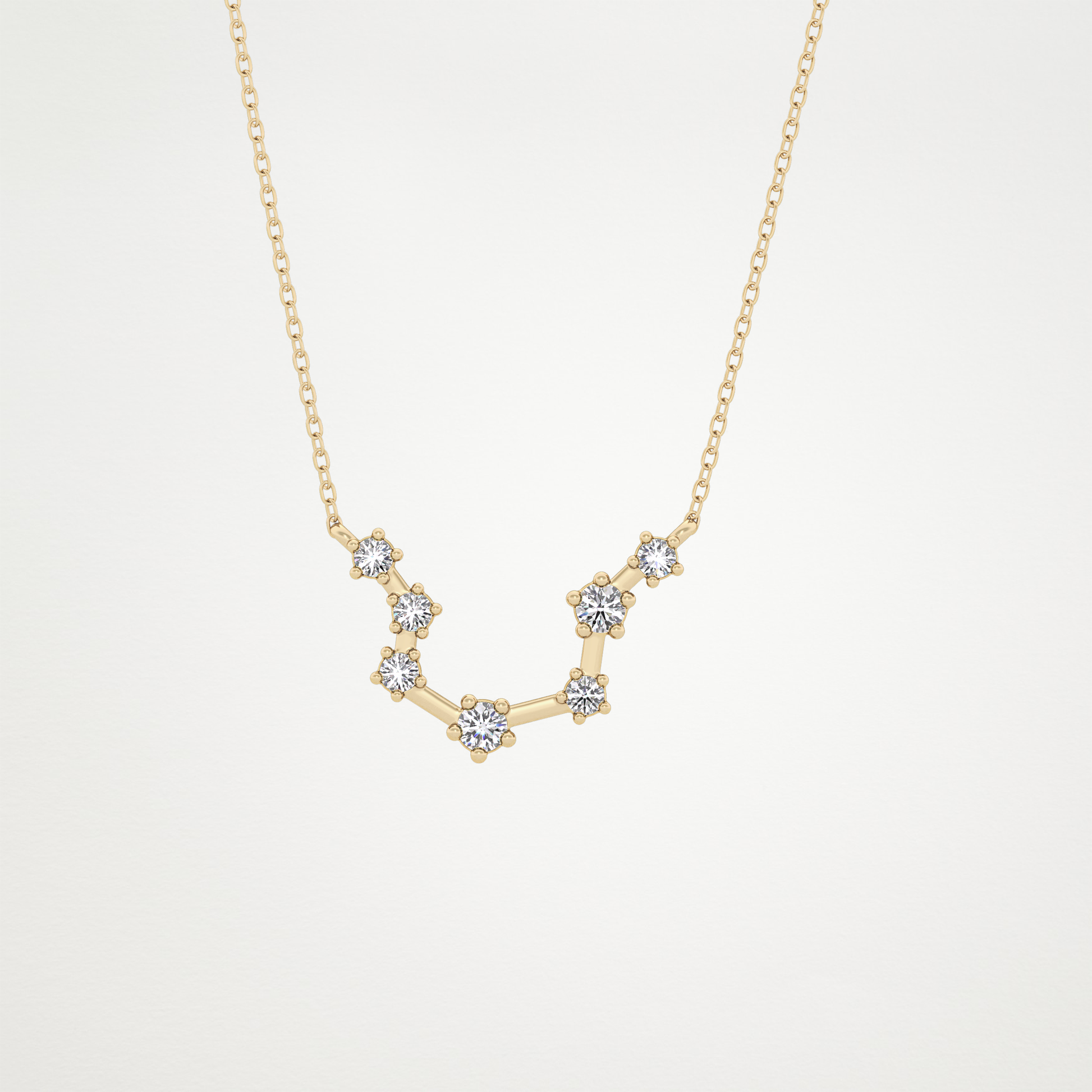 0.2 CT Moissanite Slight Open U Necklace in 14K or 18K Solid Gold – DEF Color, VVS Clarity