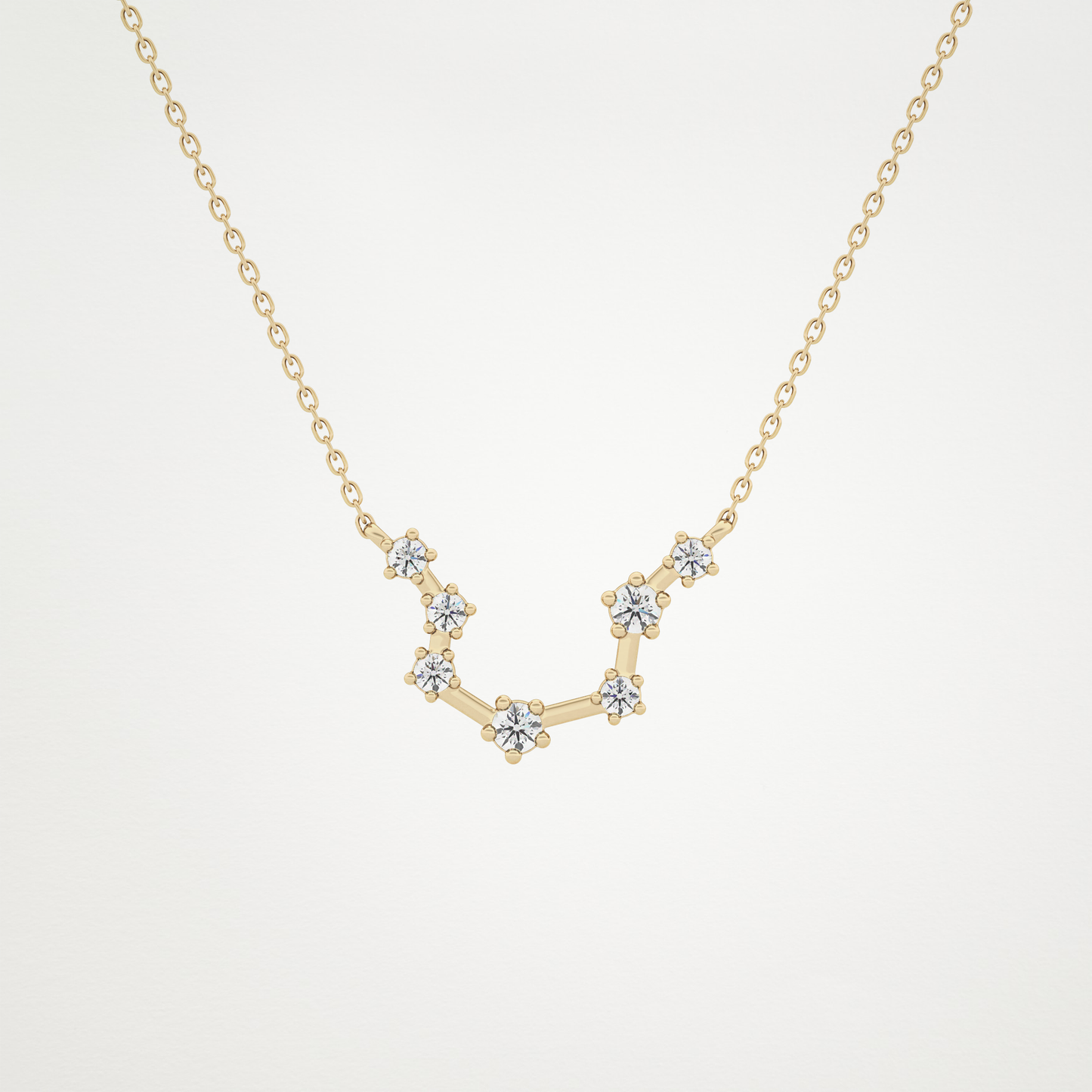 0.2 CT Moissanite Slight Open U Necklace in 14K or 18K Solid Gold – DEF Color, VVS Clarity