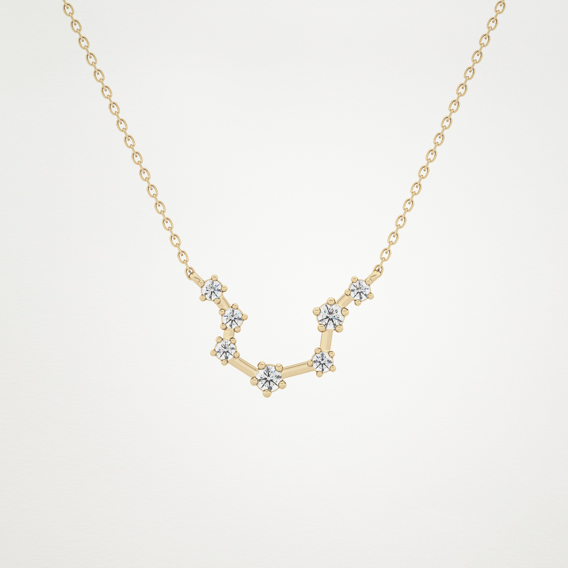 0.2 CT Moissanite Slight Open U Necklace in 14K or 18K Solid Gold – DEF Color, VVS Clarity