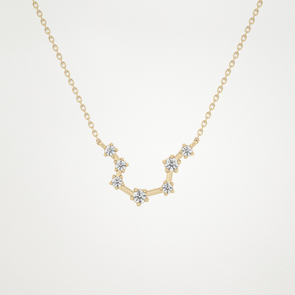 0.2 CT Moissanite Slight Open U Necklace in 14K or 18K Solid Gold – DEF Color, VVS Clarity