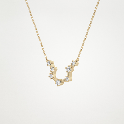 0.2 CT Moissanite Slight Open U Necklace in 14K or 18K Solid Gold – DEF Color, VVS Clarity