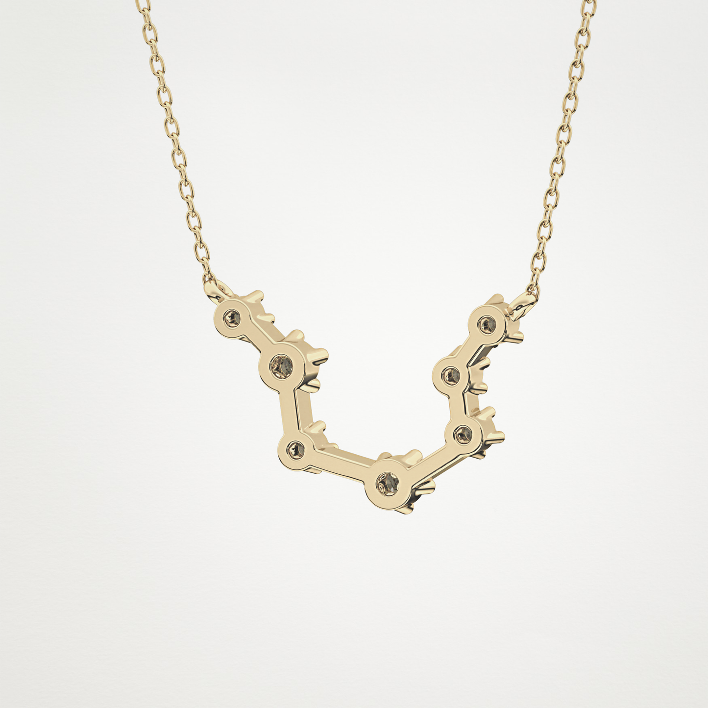 0.2 CT Moissanite Slight Open U Necklace in 14K or 18K Solid Gold – DEF Color, VVS Clarity
