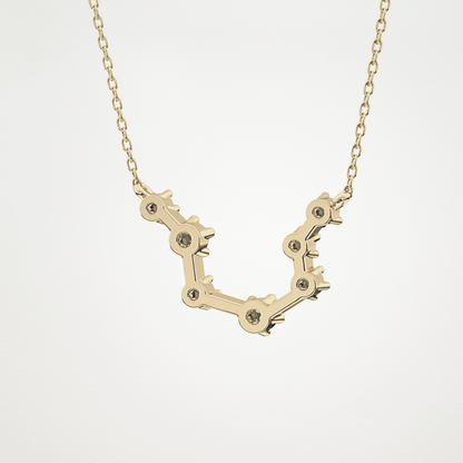 0.2 CT Moissanite Slight Open U Necklace in 14K or 18K Solid Gold – DEF Color, VVS Clarity