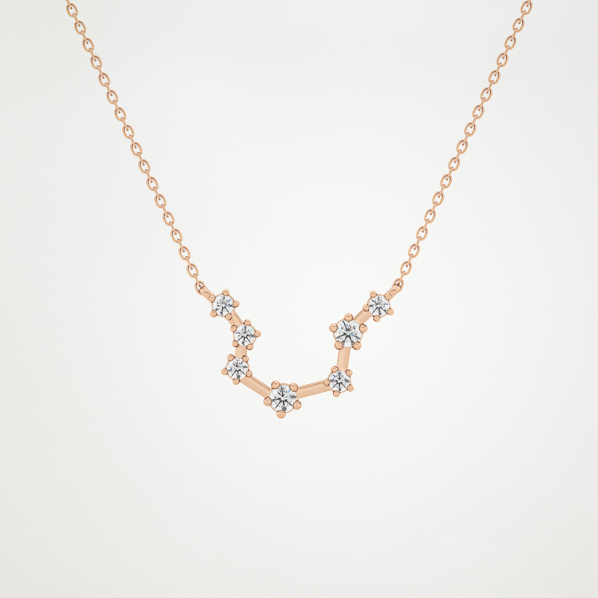0.2 CT Moissanite Slight Open U Necklace in 14K or 18K Solid Gold – DEF Color, VVS Clarity