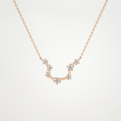 0.2 CT Moissanite Slight Open U Necklace in 14K or 18K Solid Gold – DEF Color, VVS Clarity