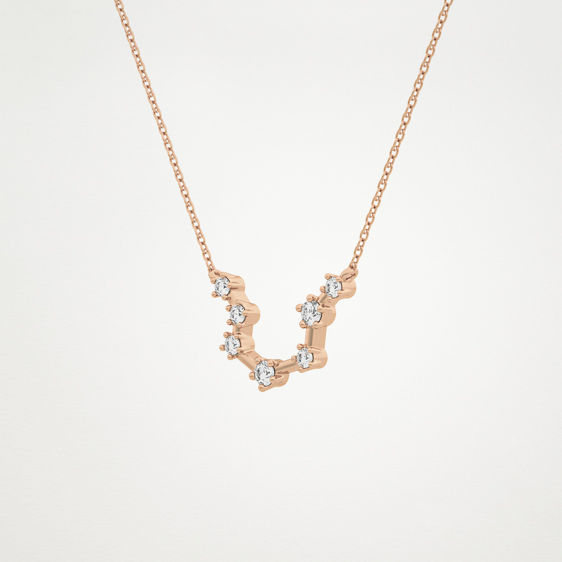 0.2 CT Moissanite Slight Open U Necklace in 14K or 18K Solid Gold – DEF Color, VVS Clarity