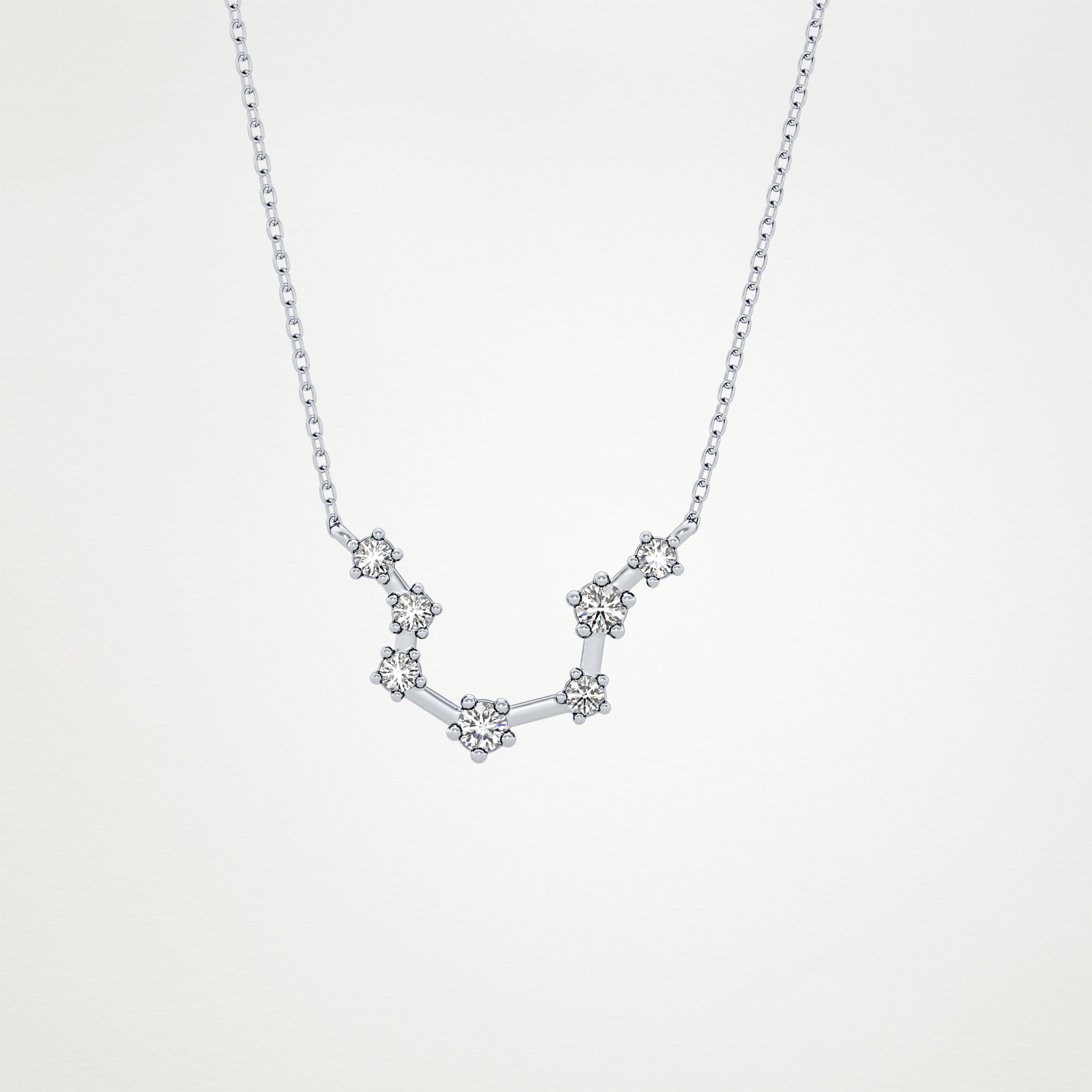 0.2 CT Moissanite Slight Open U Necklace in 14K or 18K Solid Gold – DEF Color, VVS Clarity