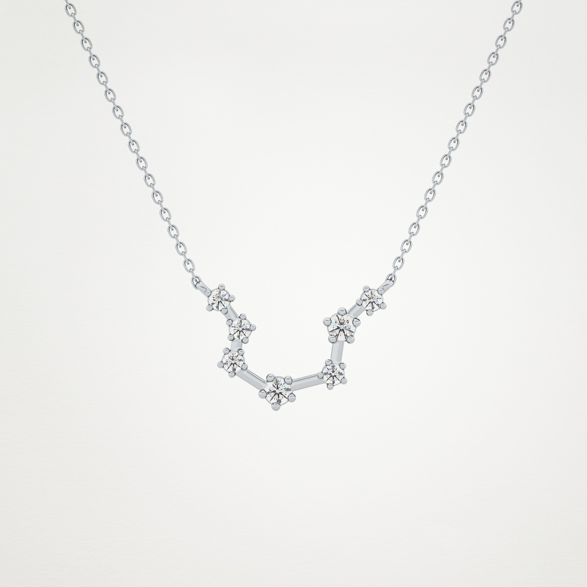 0.2 CT Moissanite Slight Open U Necklace in 14K or 18K Solid Gold – DEF Color, VVS Clarity
