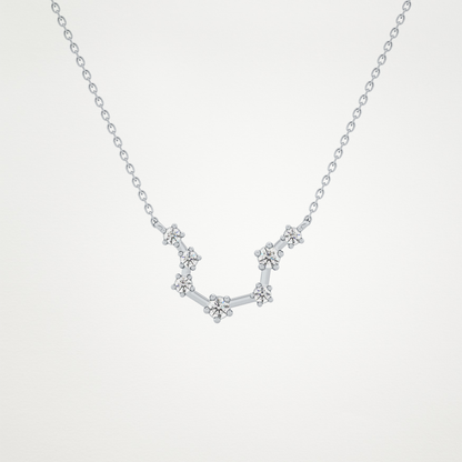 0.2 CT Moissanite Slight Open U Necklace in 14K or 18K Solid Gold – DEF Color, VVS Clarity