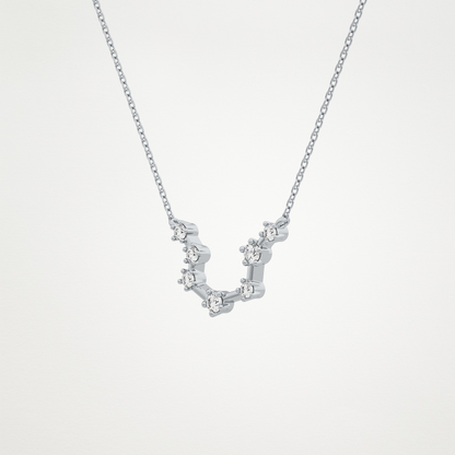 0.2 CT Moissanite Slight Open U Necklace in 14K or 18K Solid Gold – DEF Color, VVS Clarity