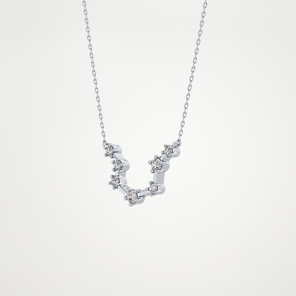0.2 CT Moissanite Slight Open U Necklace in 14K or 18K Solid Gold – DEF Color, VVS Clarity