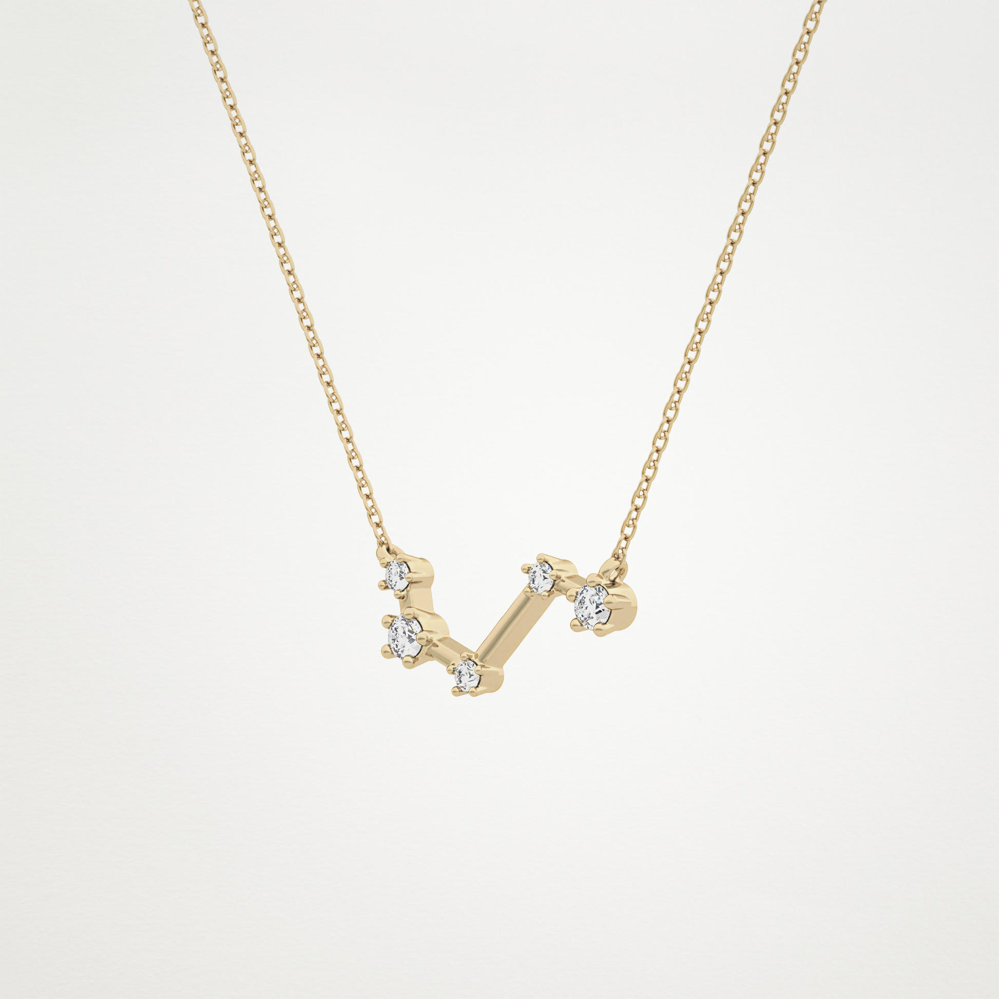 0.16 CT Moissanite Vein Necklace in 14K or 18K Solid Gold – DEF Color, VVS Clarity