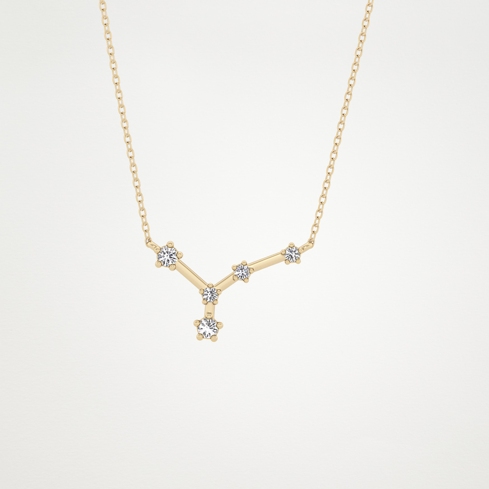 0.116 CT Moissanite Combined Necklace in 14K or 18K Solid Gold – DEF Color, VVS Clarity