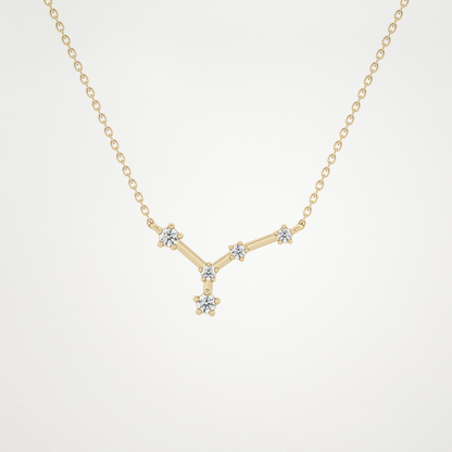 0.116 CT Moissanite Combined Necklace in 14K or 18K Solid Gold – DEF Color, VVS Clarity