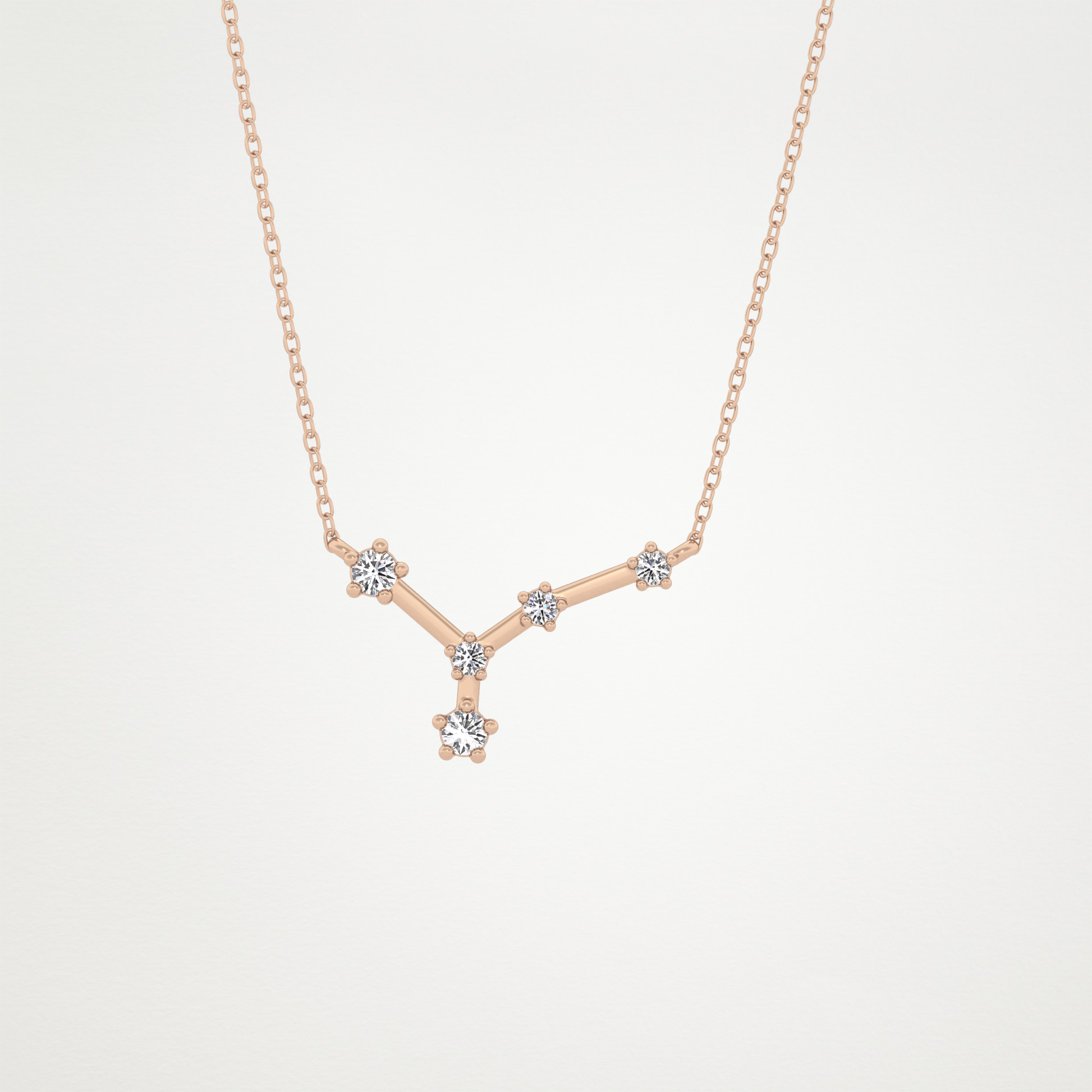 0.116 CT Moissanite Combined Necklace in 14K or 18K Solid Gold – DEF Color, VVS Clarity