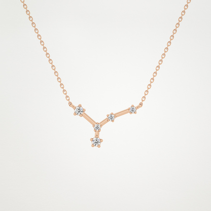 0.116 CT Moissanite Combined Necklace in 14K or 18K Solid Gold – DEF Color, VVS Clarity