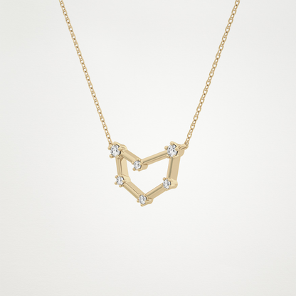 0.13 CT Moissanite Connected Necklace in 14K or 18K Solid Gold – DEF Color, VVS Clarity