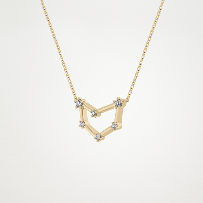 0.13 CT Moissanite Connected Necklace in 14K or 18K Solid Gold – DEF Color, VVS Clarity
