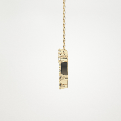 0.13 CT Moissanite Connected Necklace in 14K or 18K Solid Gold – DEF Color, VVS Clarity